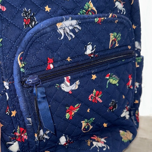 Vera Bradley Christmas Snow Globe Motif Small Backpack w/Holiday Characters NWOT - Picture 9 of 16